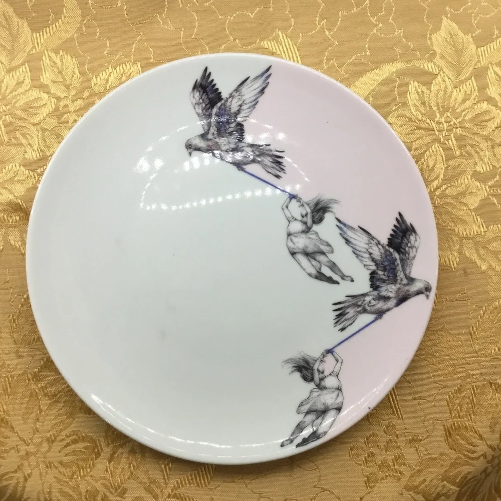 Set of 2 Ikea Side Plates Stunsig Girl Frédérique Vernillet Limited Edition 2017